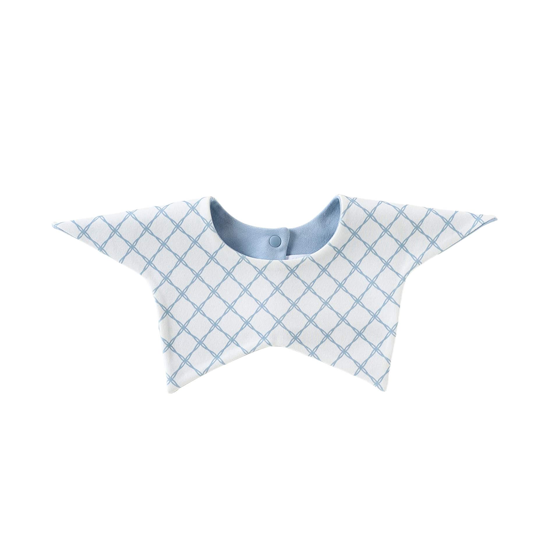 Star Shape 360 Degree Rotating Cotton ストライプ スター スタイ【mh0012775】 Blue check / One Size Beitaoya よだれかけ