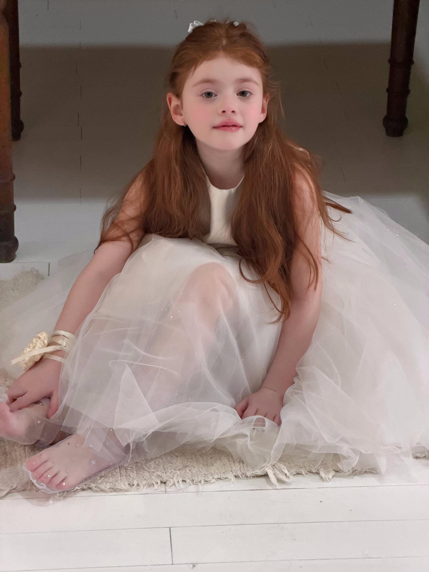 Starlight Tulle Princess Dress ホワイト ノースリーブワンピース【mh0012889】 Jianzidan ノースリーブワンピース