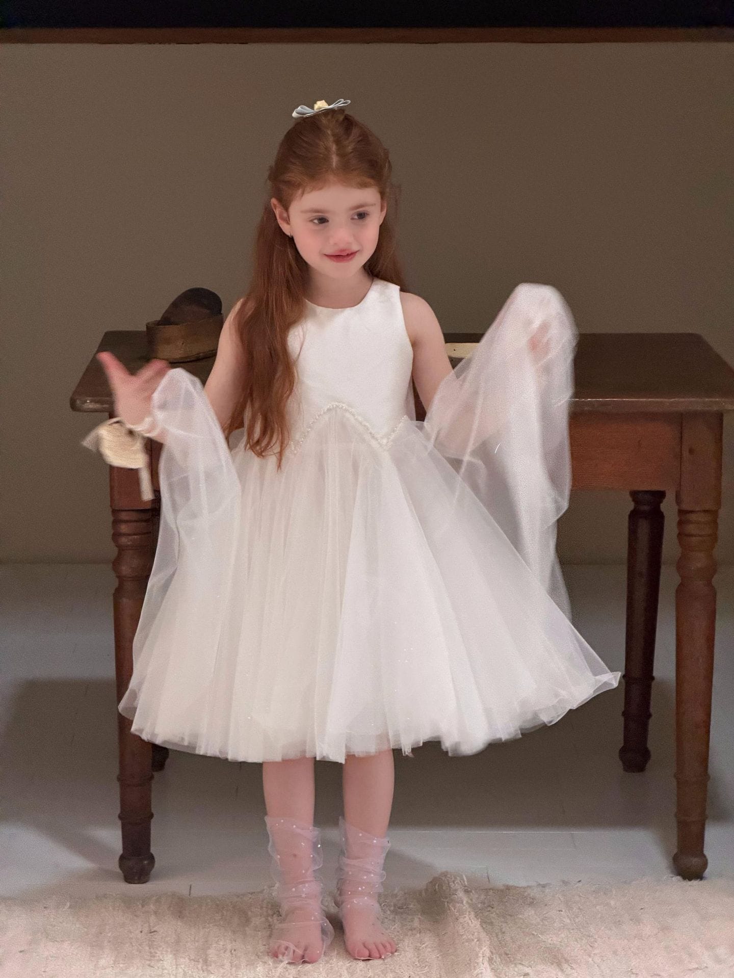 Starlight Tulle Princess Dress ホワイト ノースリーブワンピース【mh0012889】 Jianzidan ノースリーブワンピース