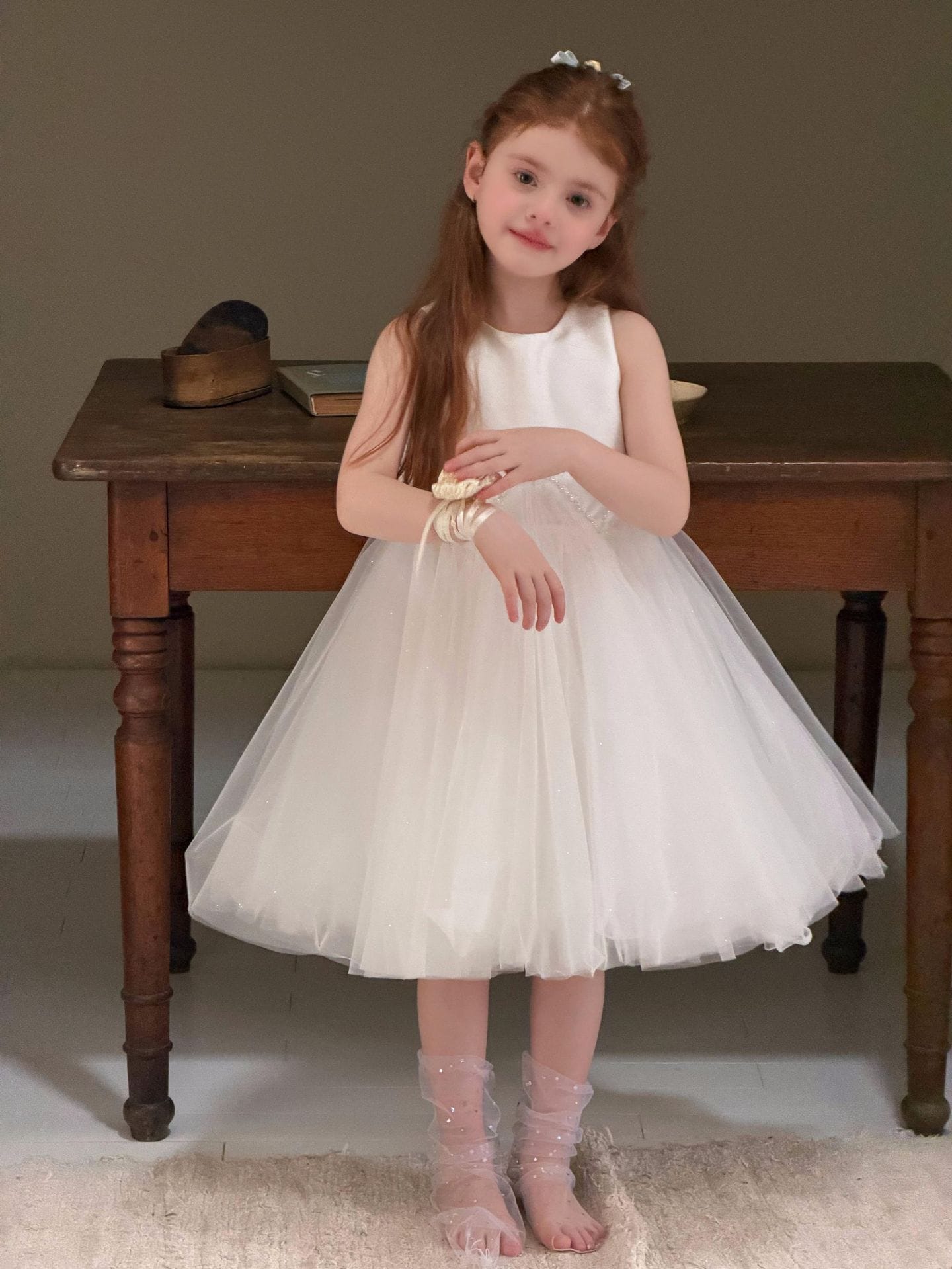 Starlight Tulle Princess Dress ホワイト ノースリーブワンピース【mh0012889】 Jianzidan ノースリーブワンピース