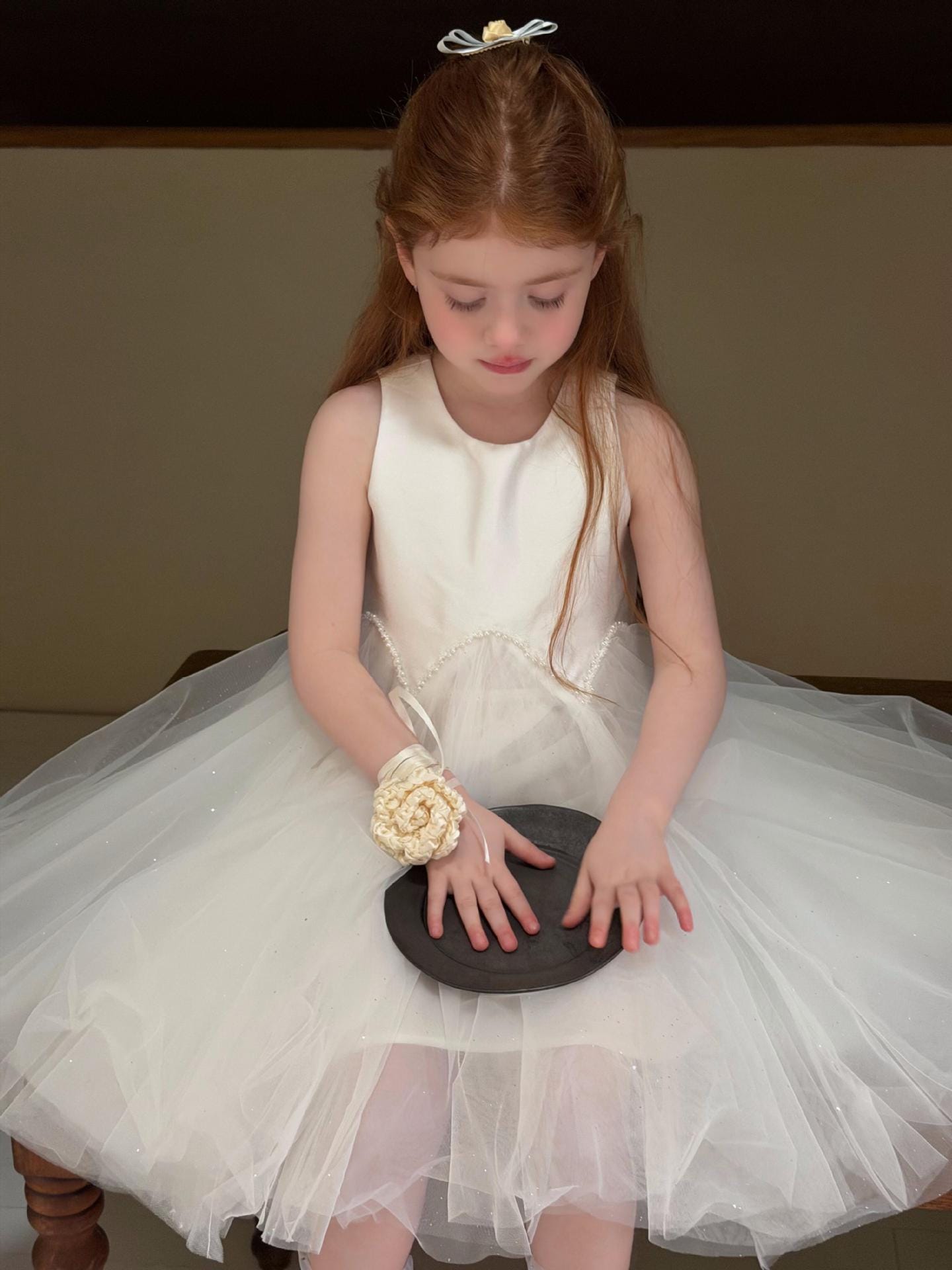 Starlight Tulle Princess Dress ホワイト ノースリーブワンピース【mh0012889】 Jianzidan ノースリーブワンピース