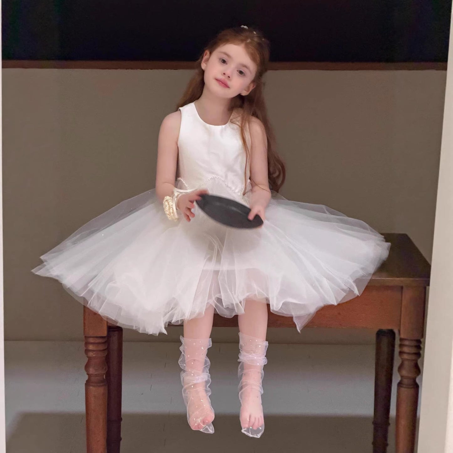 Starlight Tulle Princess Dress ホワイト ノースリーブワンピース【mh0012889】 White / 90cm Jianzidan ノースリーブワンピース