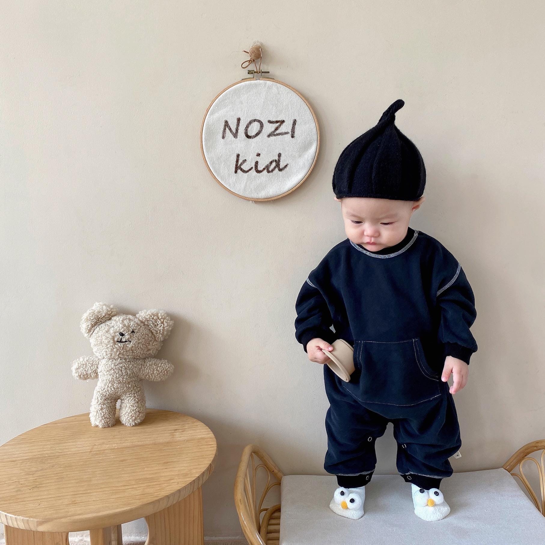 Stitch Jumpsuit ステッチ 長袖 ロンパース【mh0000385】 nozi. 長袖ロンパース