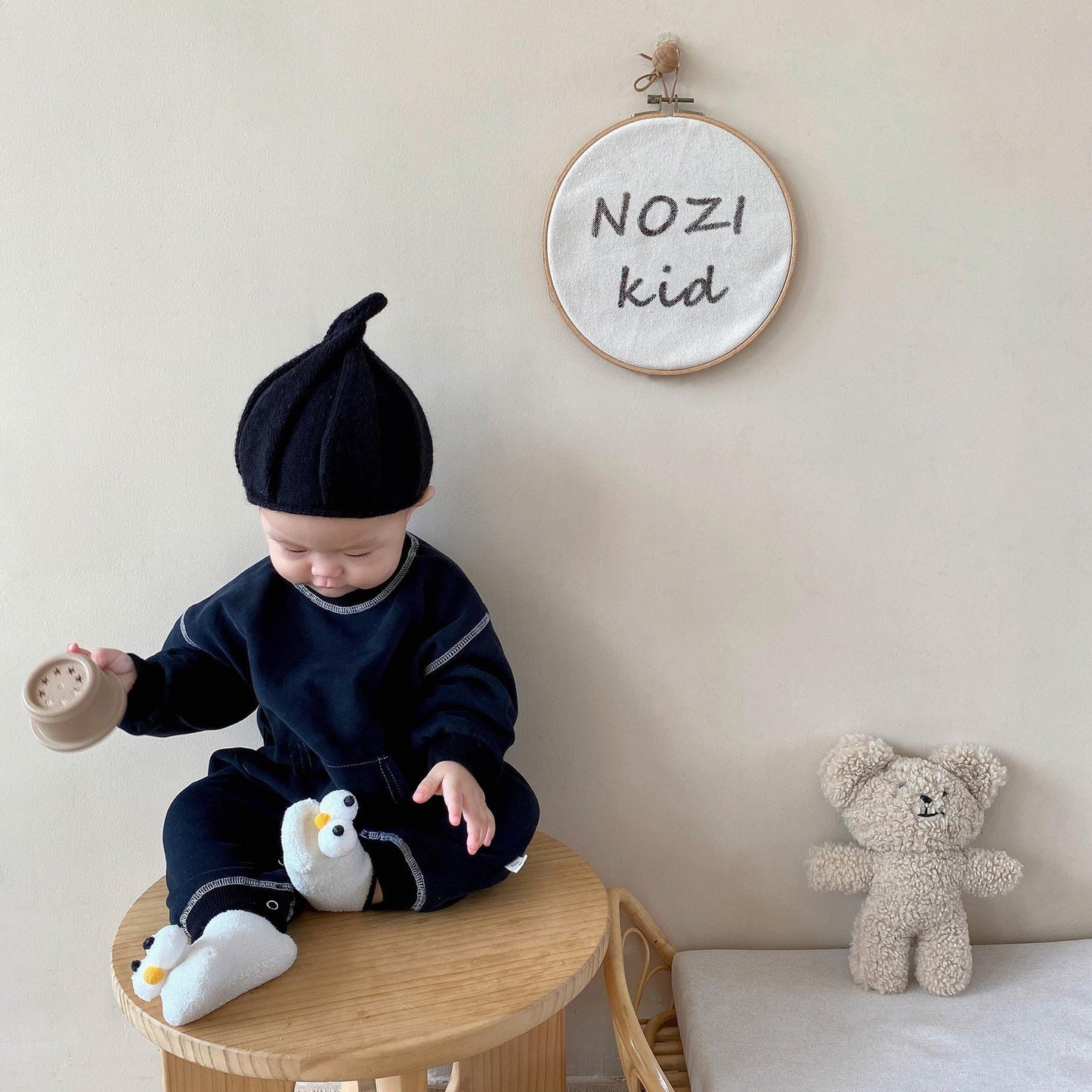 Stitch Jumpsuit ステッチ 長袖 ロンパース【mh0000385】 nozi. 長袖ロンパース