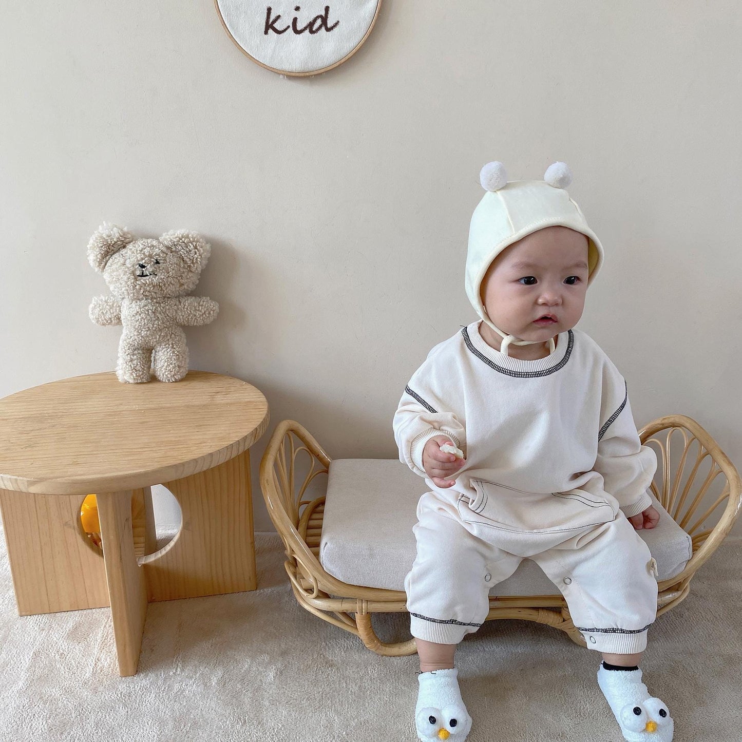 Stitch Jumpsuit ステッチ 長袖 ロンパース【mh0000385】 nozi. 長袖ロンパース