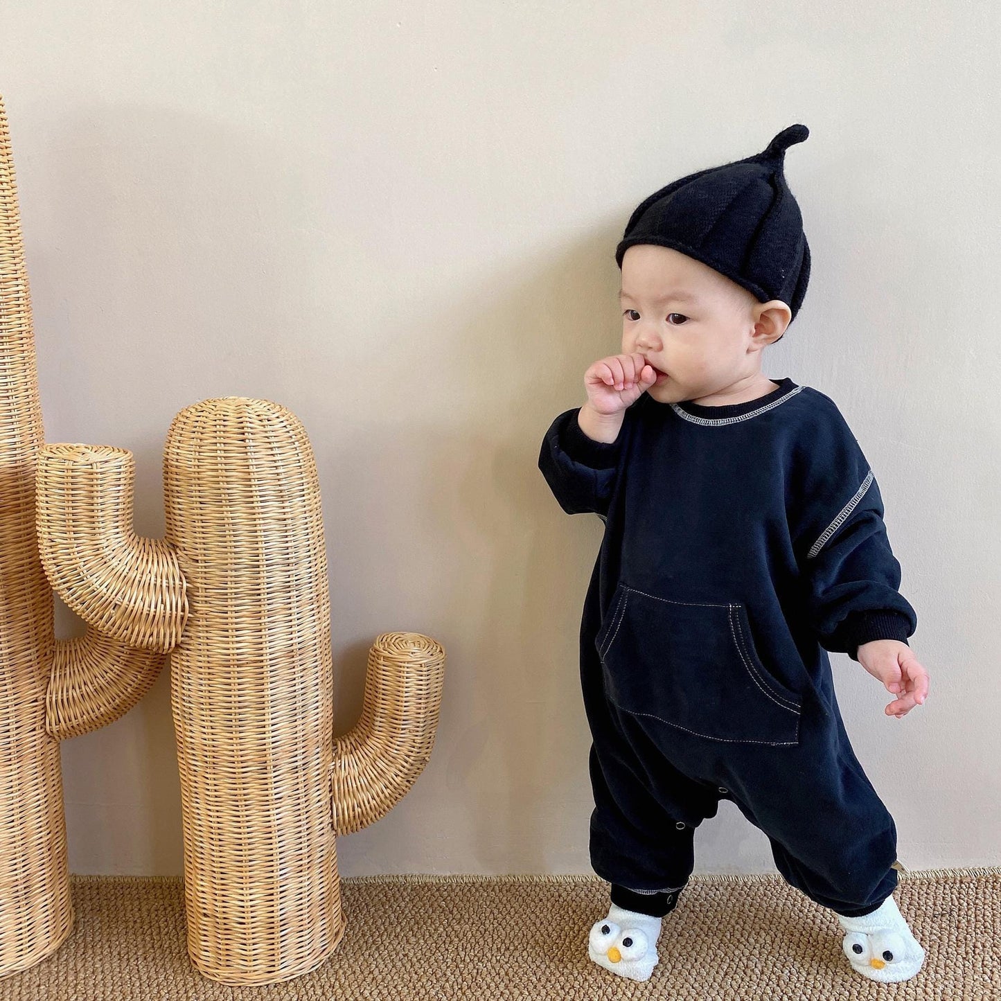 Stitch Jumpsuit ステッチ 長袖 ロンパース【mh0000385】 nozi. 長袖ロンパース