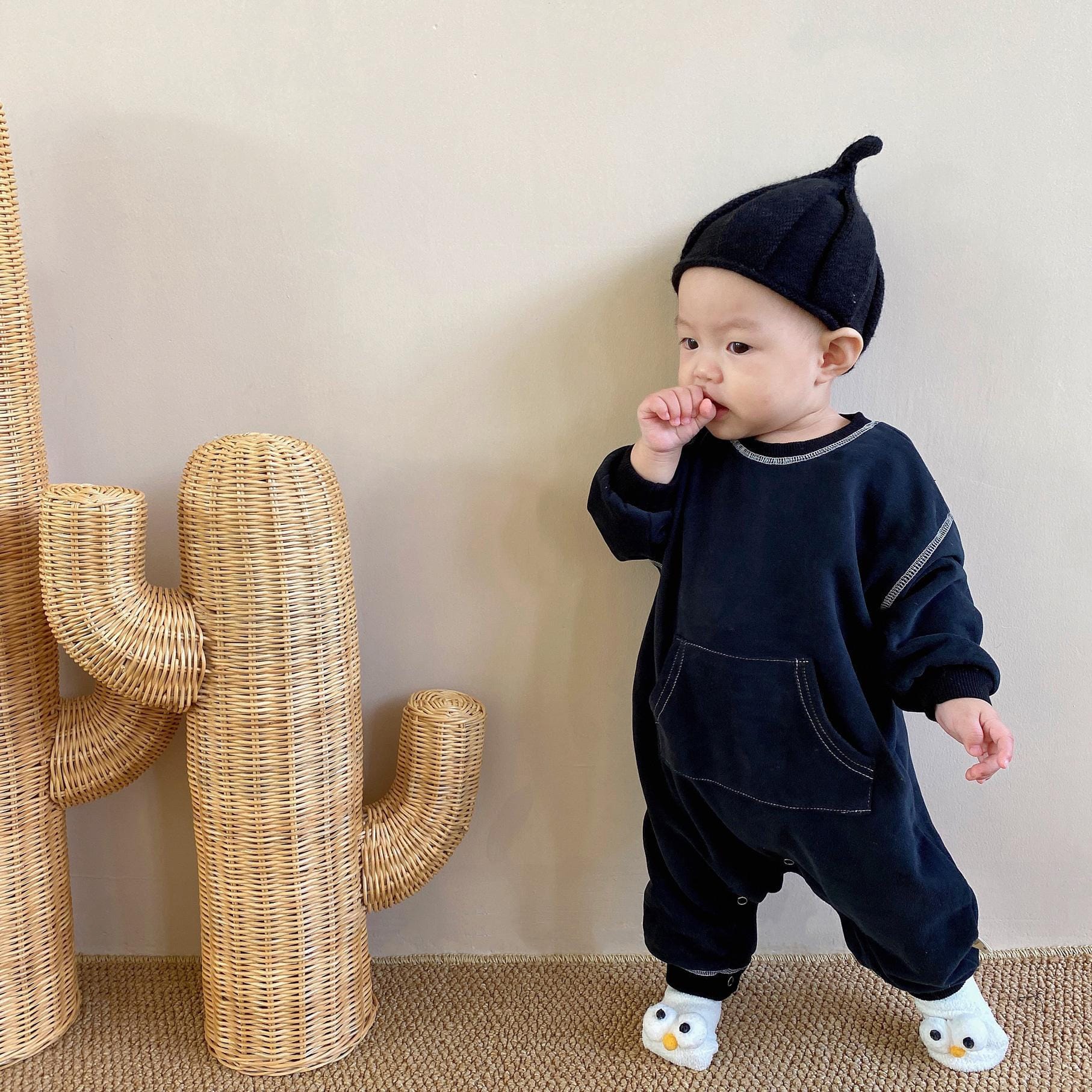 Stitch Jumpsuit ステッチ 長袖 ロンパース【mh0000385】 nozi. 長袖ロンパース