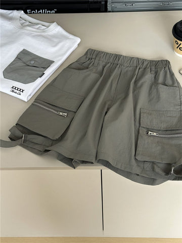 Strap Cargo Shorts ワークポケット ハーフパンツ【mh0012966】 snidols ハーフパンツ・ショートパンツ