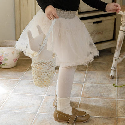 レギンスパンツ Apricot / 90cm キッズスカートパンツ チュチュチュールバレリーナスカートレギンス【mh0009048】