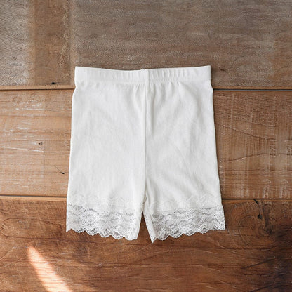 レギンスパンツ Beige / 90cm 裾レースアンダーショーツショートレギンスパンツ【mh0009626】