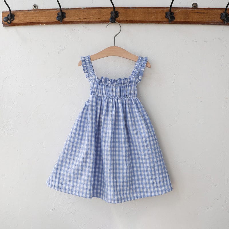 ノースリーブワンピース Blue / 90cm ギンガムチェックノースリーブワンピース【mh0009629】