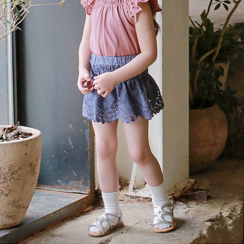 ハーフパンツ・ショートパンツ Blue Gray / 90cm レースパンツインミニスカート【mh0009647】