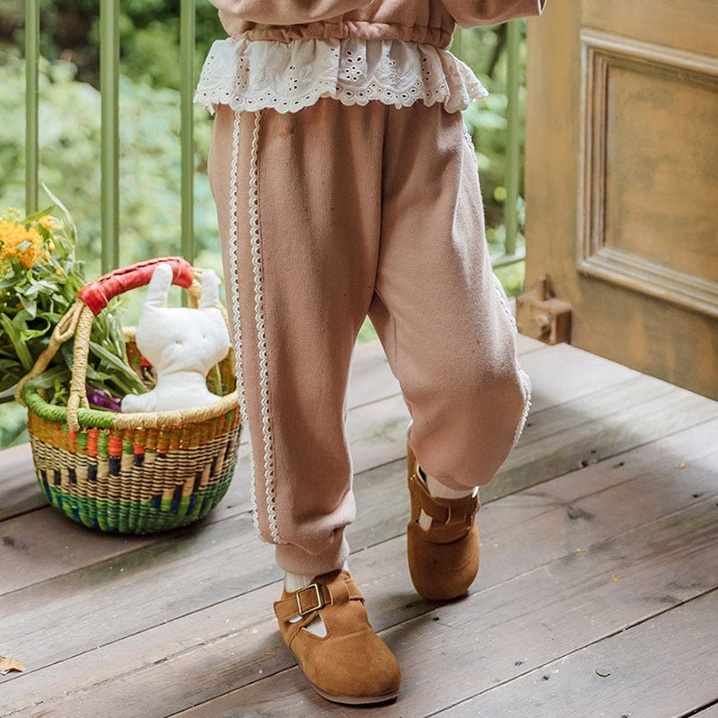 ロングパンツ・スウェットパンツ Brown / 90cm キッズパンツ サイドレースラインロングスウェットパンツ【mh0009078】