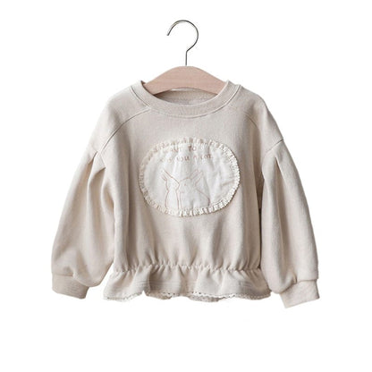 トレーナー・フーディ キッズトップス うさぎバニーアップリケフリル長袖スウェットシャツ【mh0009042】