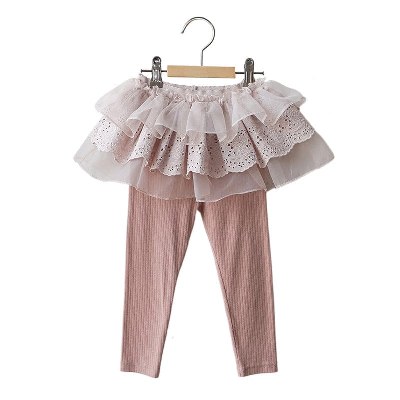 レギンスパンツ キッズパンツ チュチュチュールフリルスカートドッキングレギンスパンツ【mh0009056】
