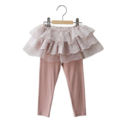 レギンスパンツ キッズパンツ チュチュチュールフリルスカートドッキングレギンスパンツ【mh0009056】