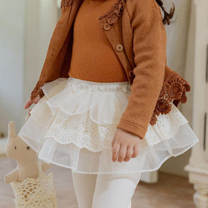 レギンスパンツ キッズパンツ チュチュチュールフリルスカートドッキングレギンスパンツ【mh0009056】