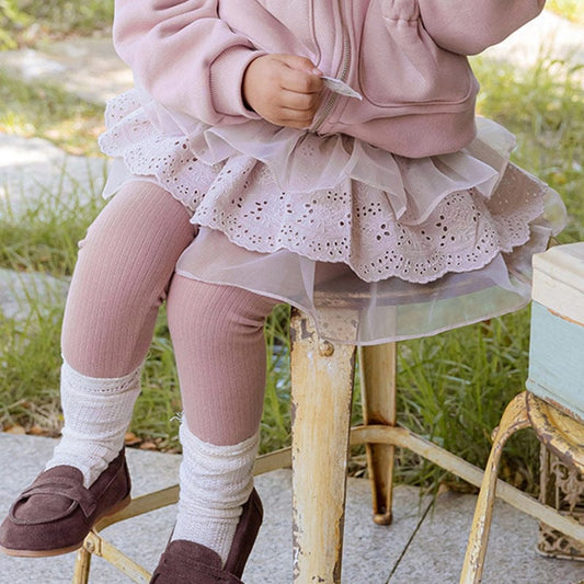 レギンスパンツ キッズパンツ チュチュチュールフリルスカートドッキングレギンスパンツ【mh0009056】