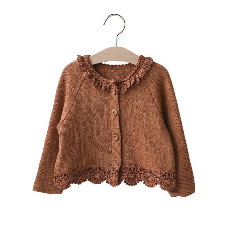カーディガン・パーカー キッズカーディガン 裾レースニットカーディガンジャケット【mh0009059】