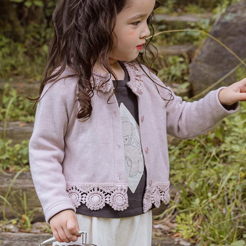 カーディガン・パーカー キッズカーディガン 裾レースニットカーディガンジャケット【mh0009059】