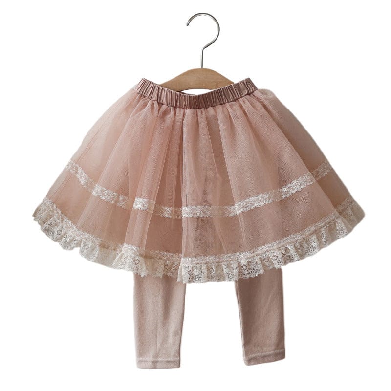 レギンスパンツ キッズパンツ ミドル丈チュールスカートドッキングレギンスパンツ【mh0009063】