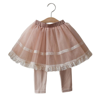 レギンスパンツ キッズパンツ ミドル丈チュールスカートドッキングレギンスパンツ【mh0009063】