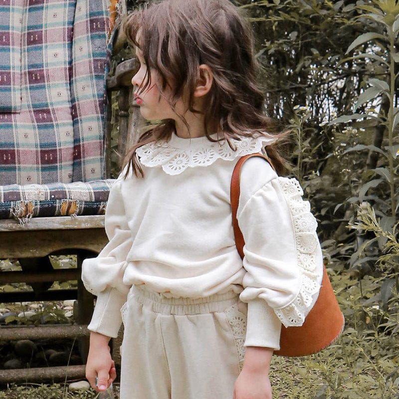 トレーナー・フーディ キッズトップス レースフリル長袖スウェットシャツ【mh0009065】