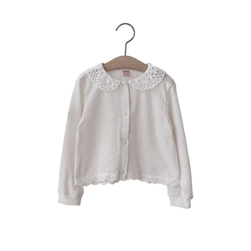 カーディガン・パーカー キッズカーディガン レース襟長袖ニットカーディガン【mh0009073】