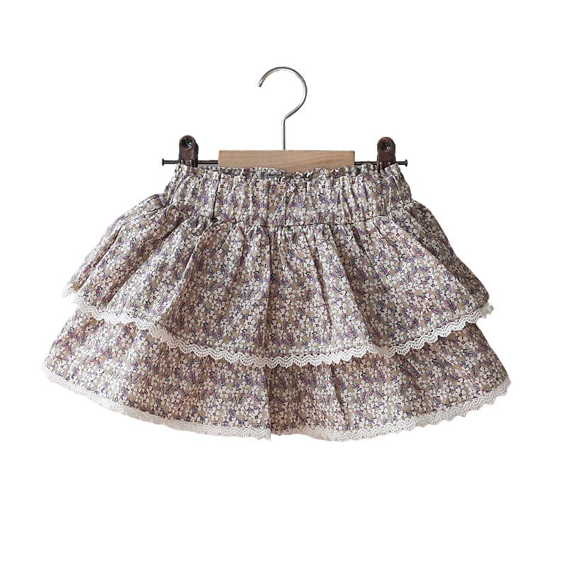 スカート フラワープリントティアードケーキスカート【mh0009627】