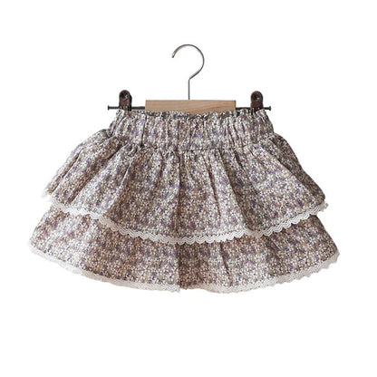スカート フラワープリントティアードケーキスカート【mh0009627】