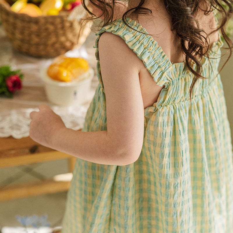 ノースリーブワンピース ギンガムチェックノースリーブワンピース【mh0009629】