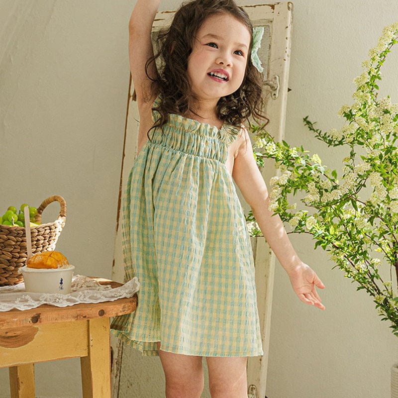 ノースリーブワンピース ギンガムチェックノースリーブワンピース【mh0009629】