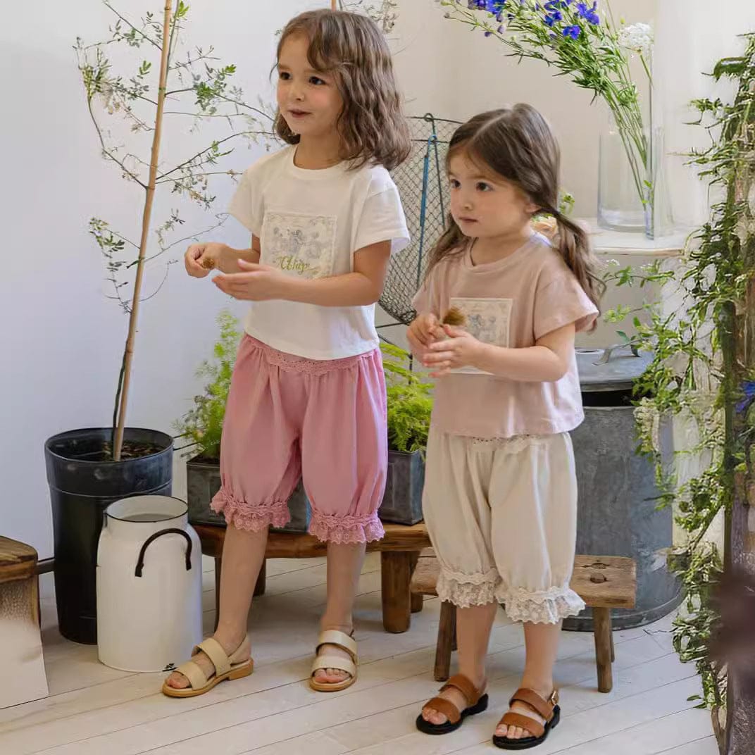 ハーフパンツ・ショートパンツ レースガーリーカプリパンツ【mh0009636】