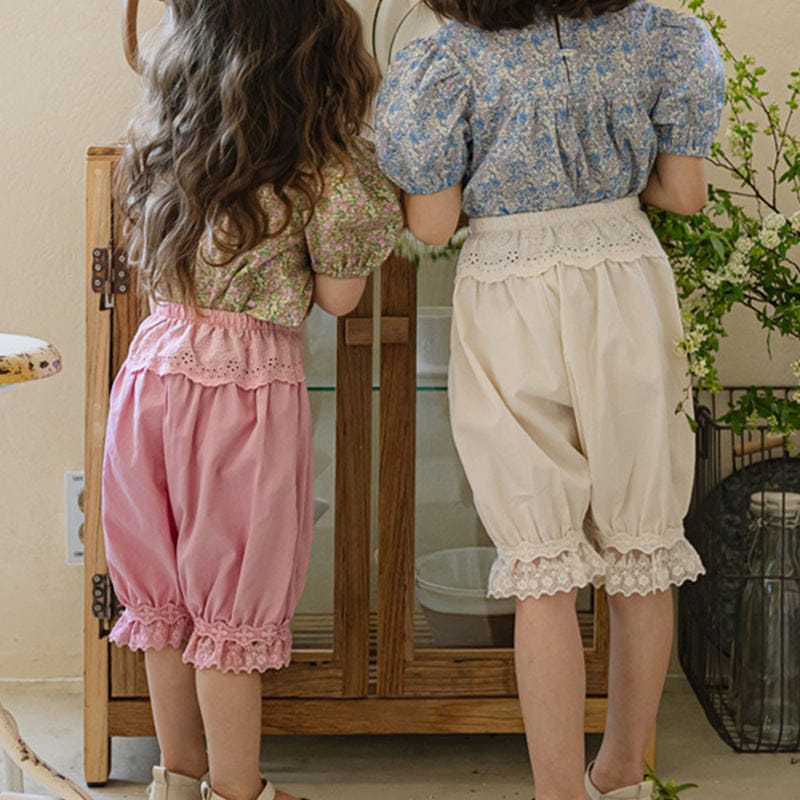 ハーフパンツ・ショートパンツ レースガーリーカプリパンツ【mh0009636】