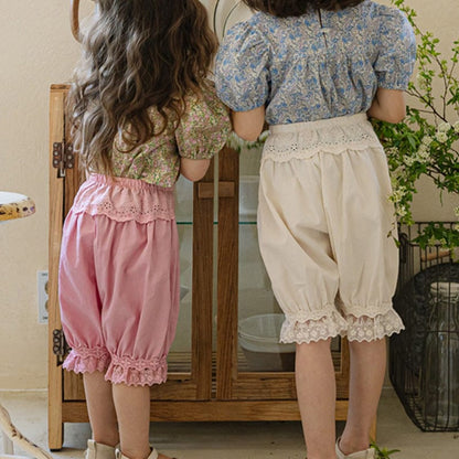 ハーフパンツ・ショートパンツ レースガーリーカプリパンツ【mh0009636】