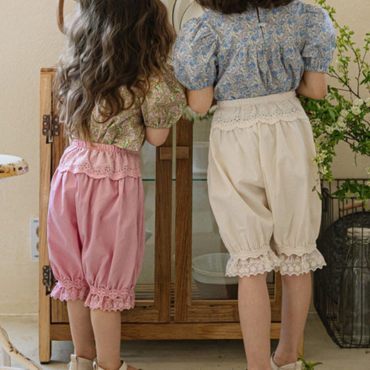 ハーフパンツ・ショートパンツ レースガーリーカプリパンツ【mh0009636】