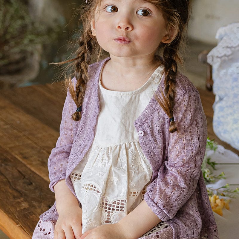 カーディガン・パーカー レースニット透かし編みカーディガン【mh0009637】