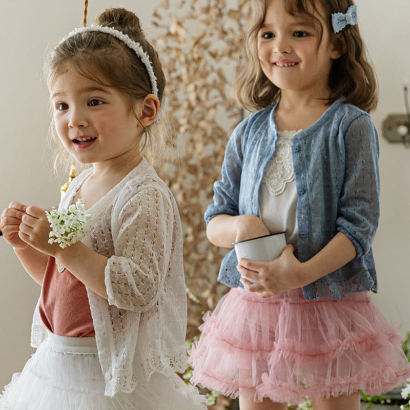 カーディガン・パーカー レースニット透かし編みカーディガン【mh0009637】