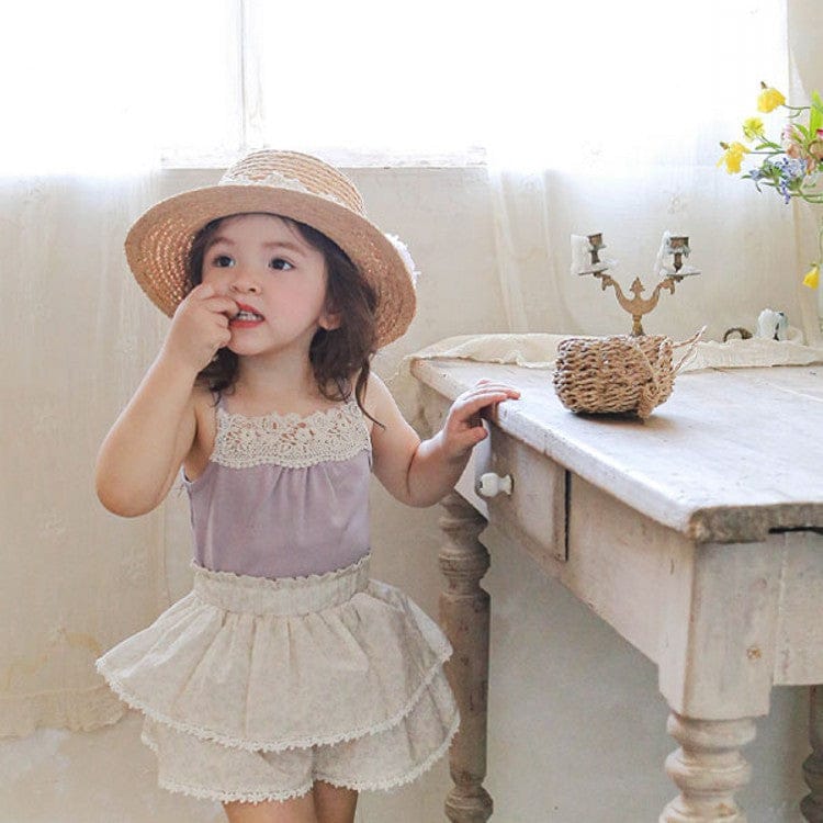 タンクトップ・キャミソール・ノースリーブトップス レースガーリーキャミソールトップス【mh0009638】