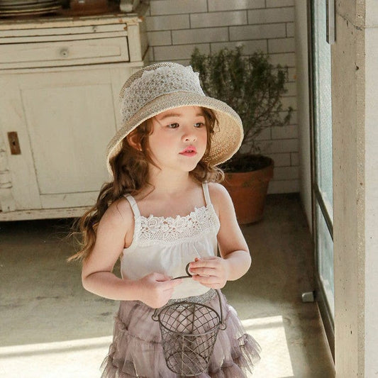 タンクトップ・キャミソール・ノースリーブトップス レースガーリーキャミソールトップス【mh0009638】