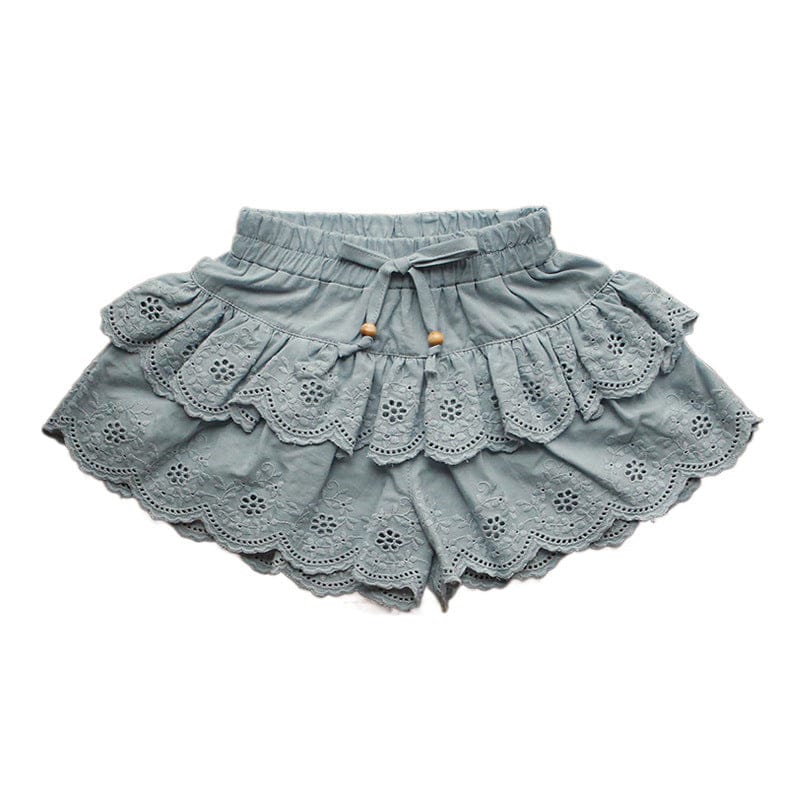 ハーフパンツ・ショートパンツ ダブルスカラップレースティアードショートパンツ【mh0009642】