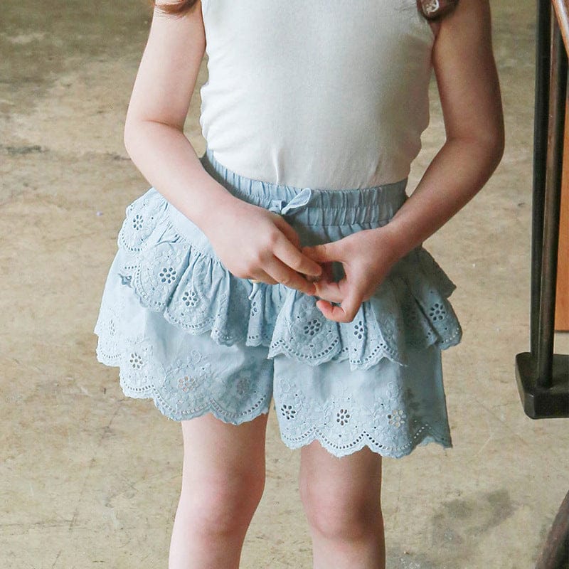 ハーフパンツ・ショートパンツ ダブルスカラップレースティアードショートパンツ【mh0009642】