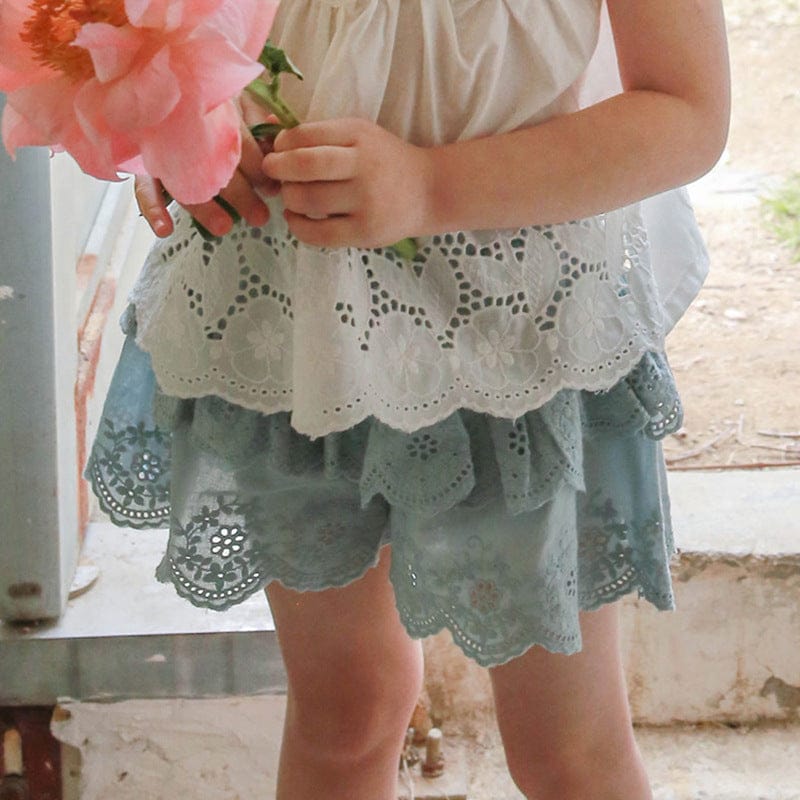 ハーフパンツ・ショートパンツ ダブルスカラップレースティアードショートパンツ【mh0009642】