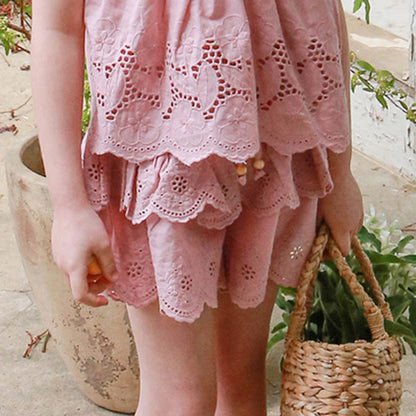 ハーフパンツ・ショートパンツ ダブルスカラップレースティアードショートパンツ【mh0009642】