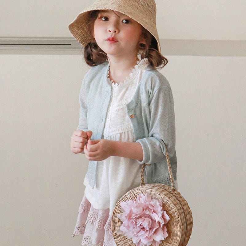 カーディガン・パーカー 裾レースシアーカーディガン【mh0009643】