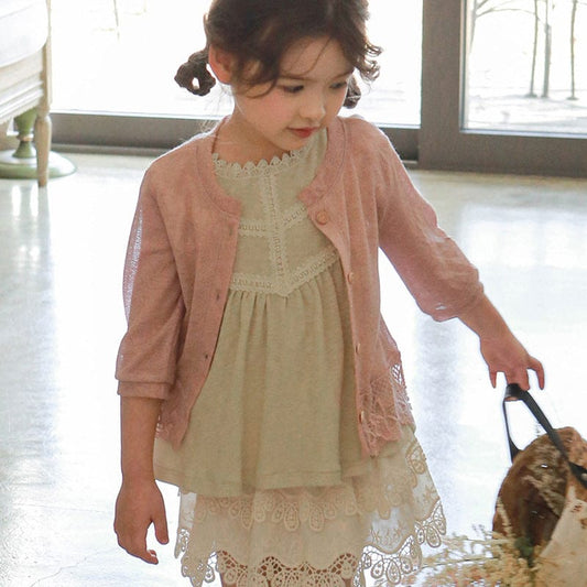 カーディガン・パーカー 裾レースシアーカーディガン【mh0009643】