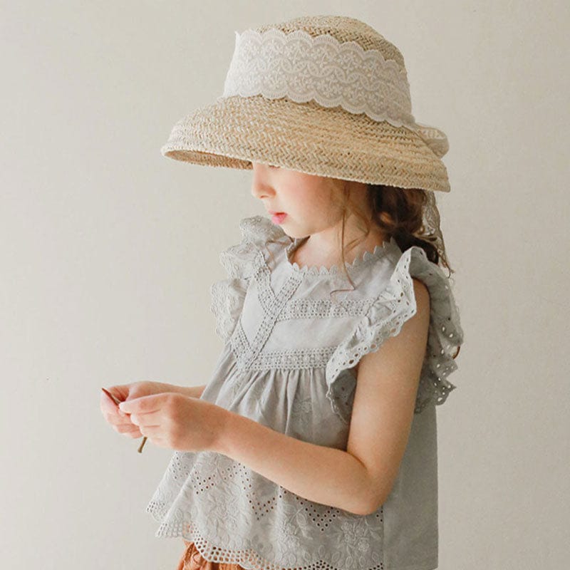 タンクトップ・キャミソール・ノースリーブトップス レースフリルガーリーブラウス【mh0009649】