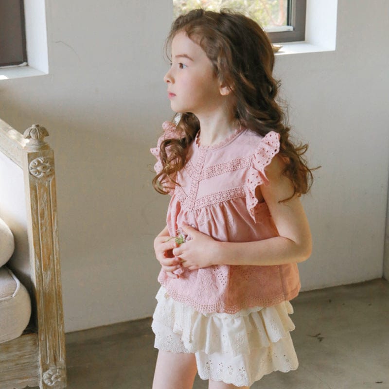 ハーフパンツ・ショートパンツ ティアードレースリボンフリルショートパンツ【mh0009654】