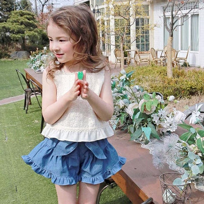 タンクトップ・キャミソール・ノースリーブトップス 刺繍エンボスフリルキャミソールブラウス【mh0009655】