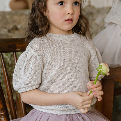 ニット・セーター バックリボン半袖パフスリーブサマーニットトップス【mh0009656】